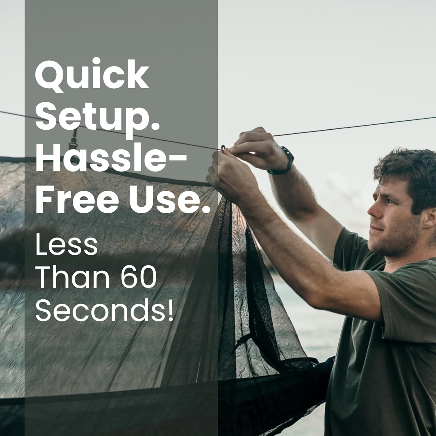 Nakie Bug Net - Eco Conscious. Compact, Light Weight Portable, Camping, Travel and Hiking, Mosquito Net, Hammock Bug Net image number 5