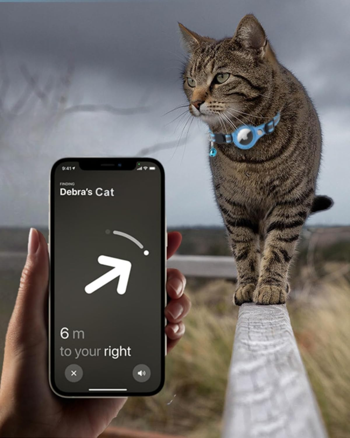 Airtag Cat Collar, Reflective Air Tag Cat Collar with Airtag Holder and Bell, Lightweight Cat Tracker Collar, Cat Airtag Collar with Breakaway Safety Buckle for Cat Dog Kitten Puppy (Black) image number 6