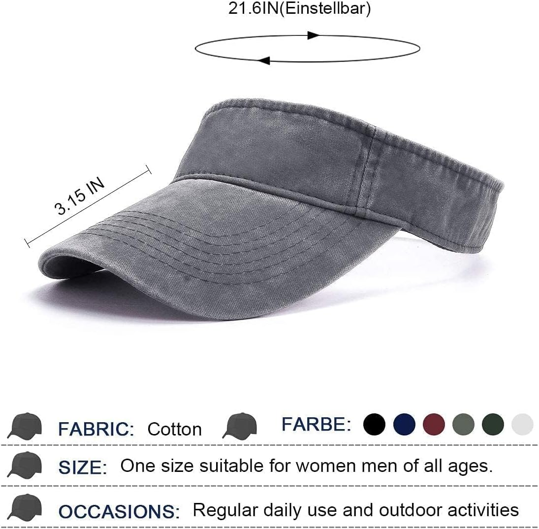 Hebenie Sun Visor Hats-Golf Visor for Women Ponytail Baseball Cap Adjustable Sports Tennis Visor Hat UV Protection Sun Hat Multicolour One Size for Women - Army Green image number 6