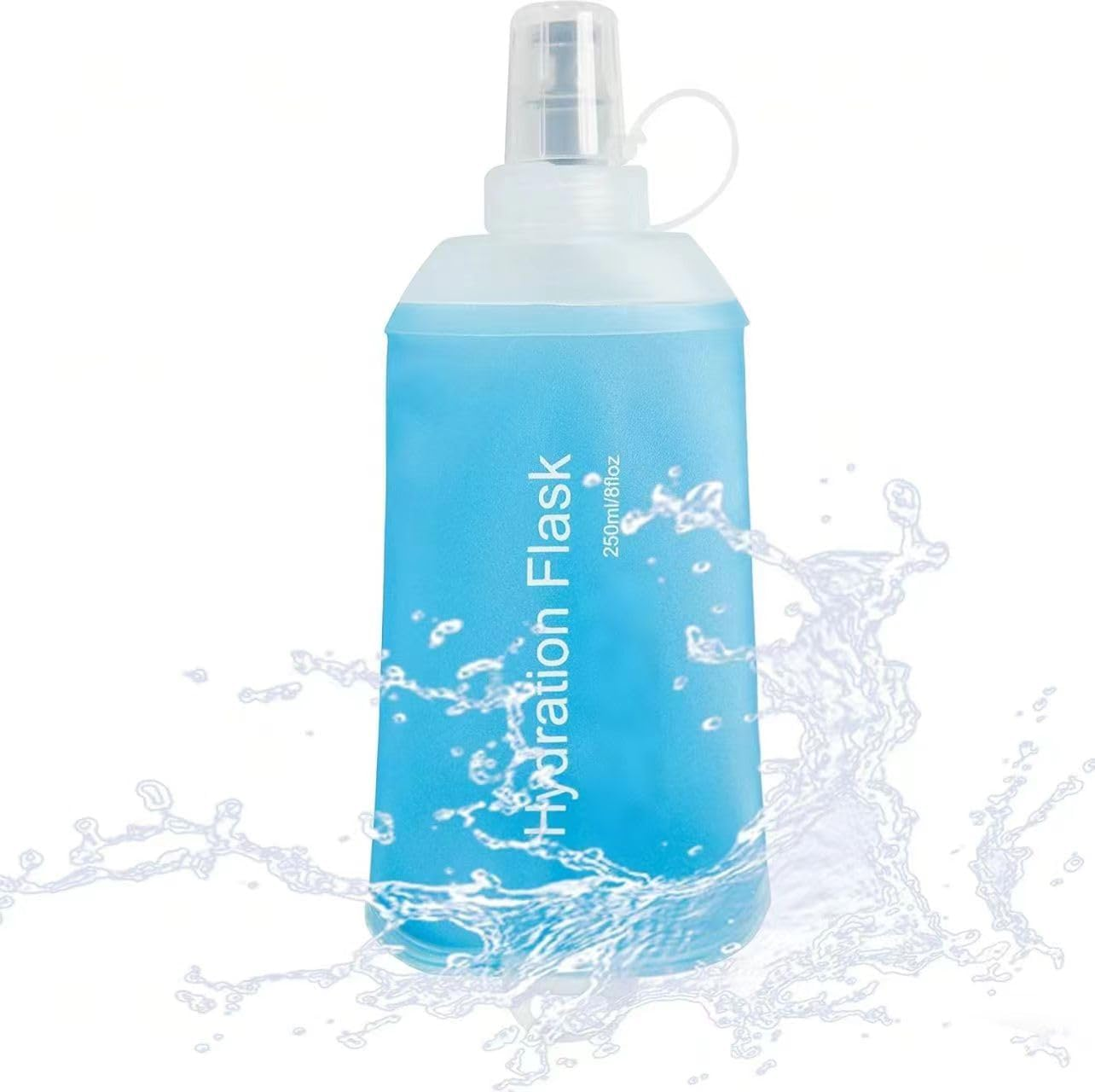 250ML Soft Flask Running Water Bottles,Foldable Water Bottle,Tpu Collapsible Running Hydration Flask for Hydration Pack Hiking Cycling Climbing image number 1