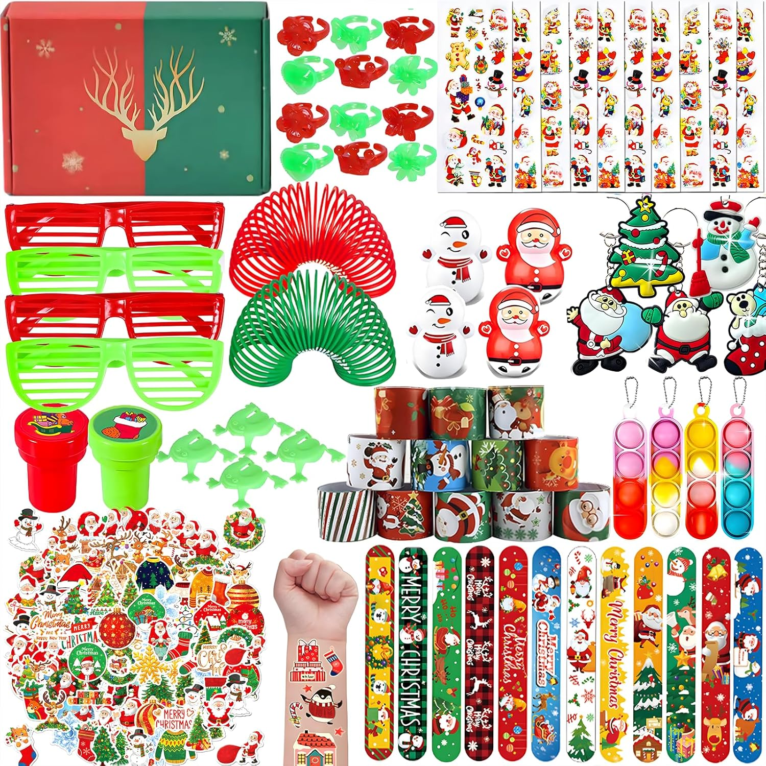 123Pcs Christmas Party Favors Toys for Kids Stocking Stuffers Birthday Party Gifts Carnival Prizes Goodie Bag Pinata Fillers Treasure Box School Classroom Rewards Christmas Theme Toys Bulk image number 5