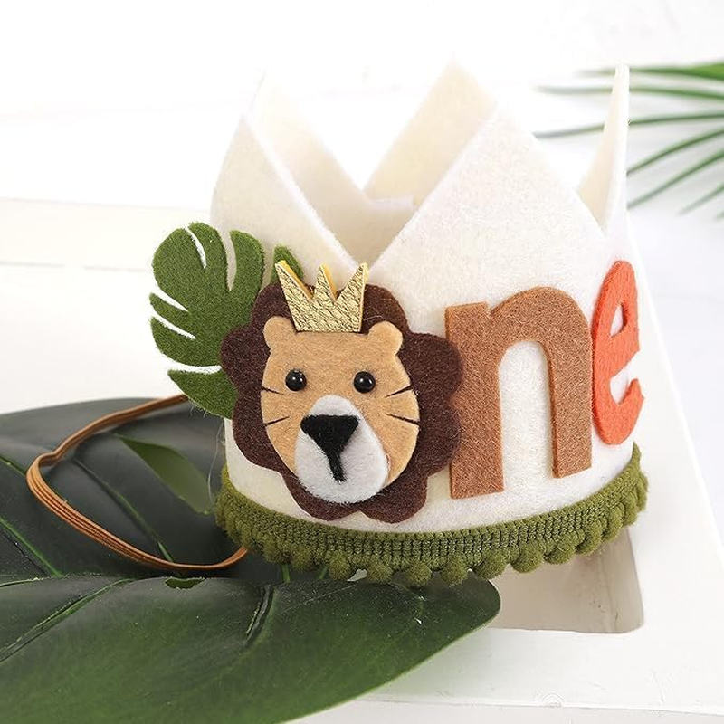 Wild One First Birthday Crown - Wild One Birthday Crown for Kids,Wild Themed Birthday Decorations Crown,Jungle/Safari 1St Birthday Crown image number 1
