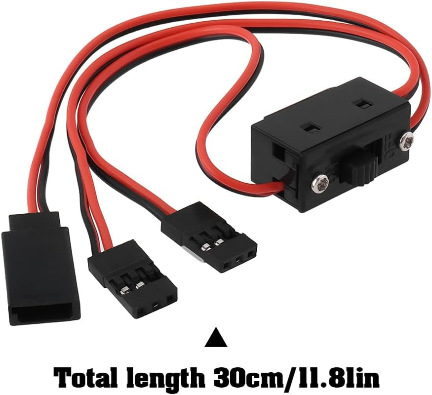 SING F LTD 2Pcs JR 3 Lead Switch Harness 30Cm for 1/10 RC Receiver Power Supply