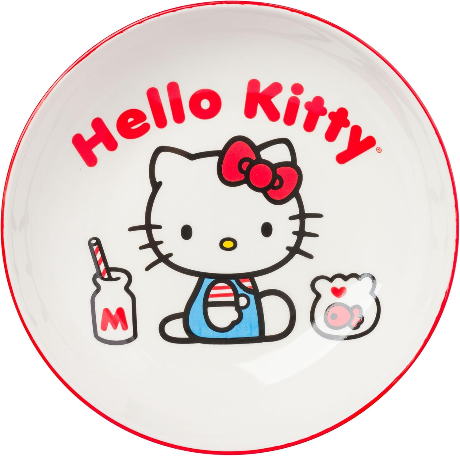 Silver Buffalo Hello Kitty Sitting Coupe Ceramic Dinner Bowl, 9 Inches