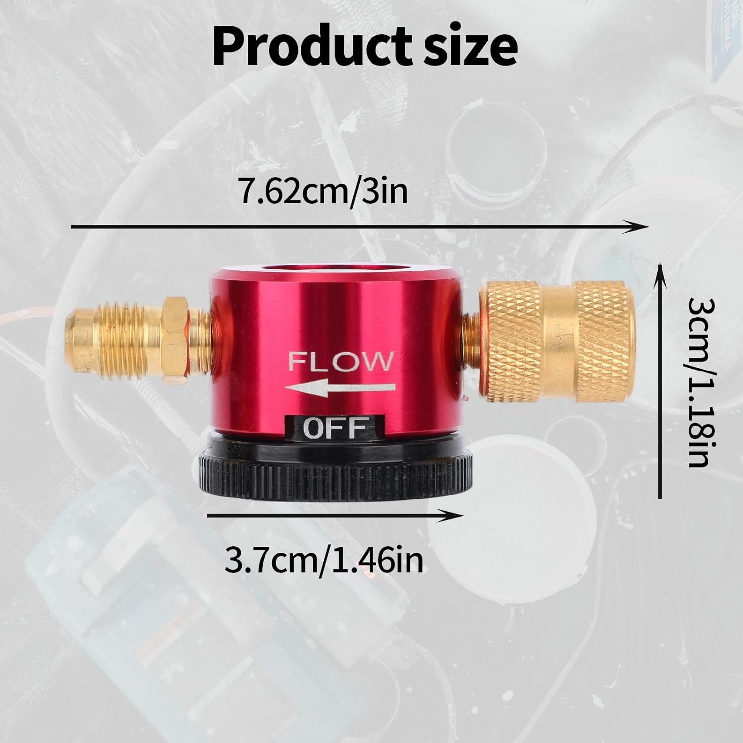 Brass Nitrogen Purge Tool for HVAC, 3-Mode Nitrogen Braze Flow Regulator Adapter with 1/4" Flare Connection, Essential HVAC Brazing and Maintenance Equipment image number 4