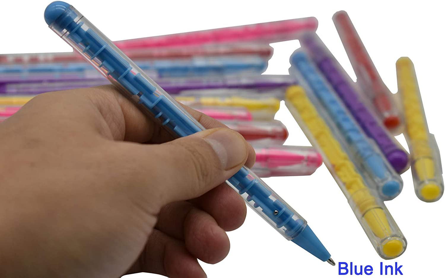 Maydahui 15PCS Maze Puzzle Shape Ballpoint Pen Novelty Pens Blue Ink for School Student image number 3