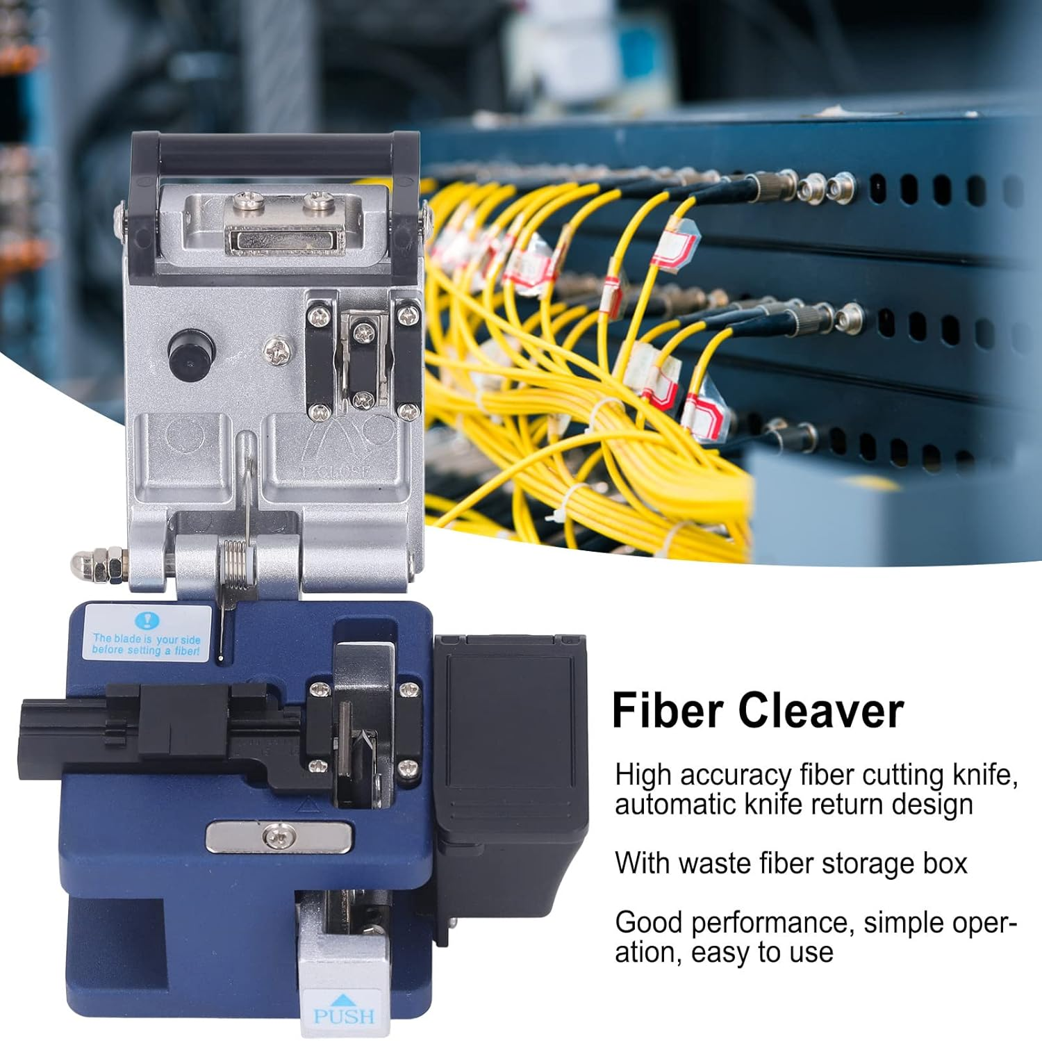 Optical Fiber Cleaver, High Precision FTTH Fiber Optic Tools with 32000 Cleaves, Optical Fiber Stripping Cutter Tool, Cold Connection Tools, Fiber Equipment Used in FTTH image number 5