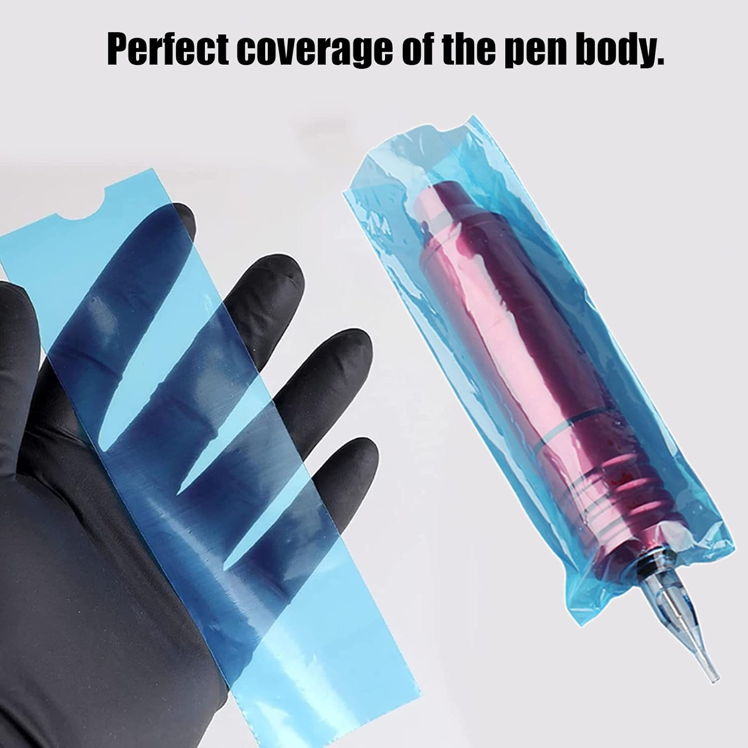 Sotica 200Pcs Blue Tattoo Pen Covers, Disposable Plastic Sleeves for Standard Machine Pens image number 6