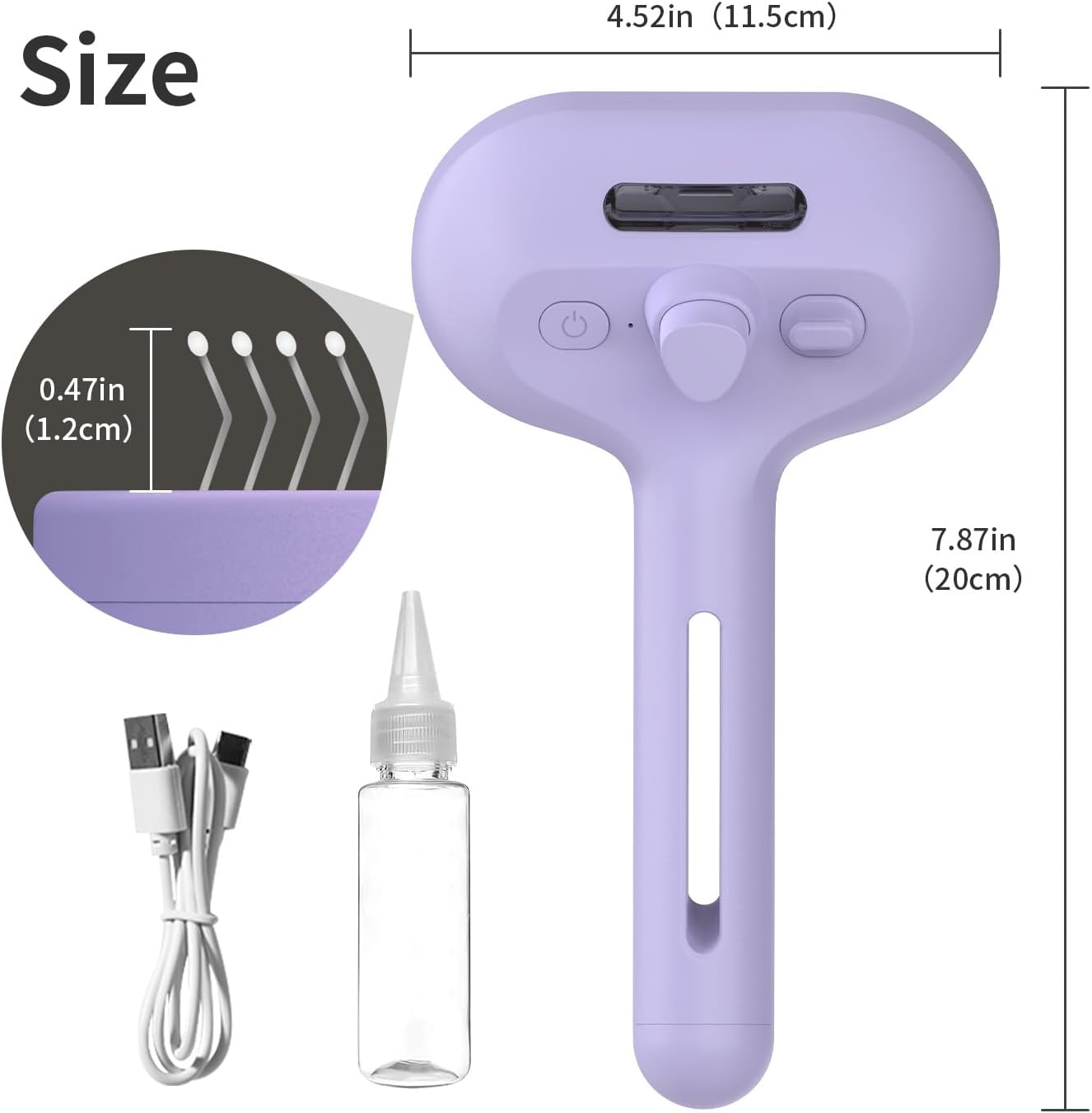 Herokitty Spray Cat Brush for Shedding, Steamy Cats Brush Remove Static Flying Hair Self Cleaning Dogs Brush for Long and Short Hair Pets Grooming Brush Remove Tangled and Loose Hair (Purple) image number 5