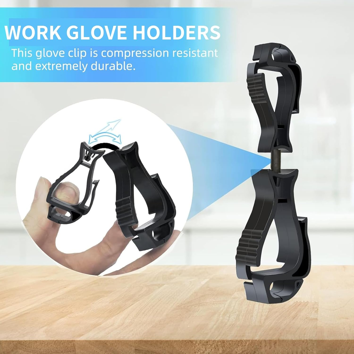 6 PCS Work Glove Clips, Elastic Clamp Holders, Secure Glove Storage for Labor, Firefighters, Construction, and Garden Work image number 4