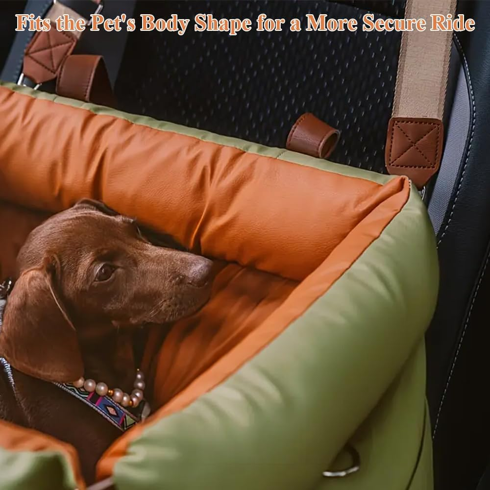 Car Seat for Small Dog, Portable Car Seat Bed with Storage Pockets and Safety-Belt, Pet Auto Seat, Summer Winter Washable for Small Dogs Puppy Kitten image number 3