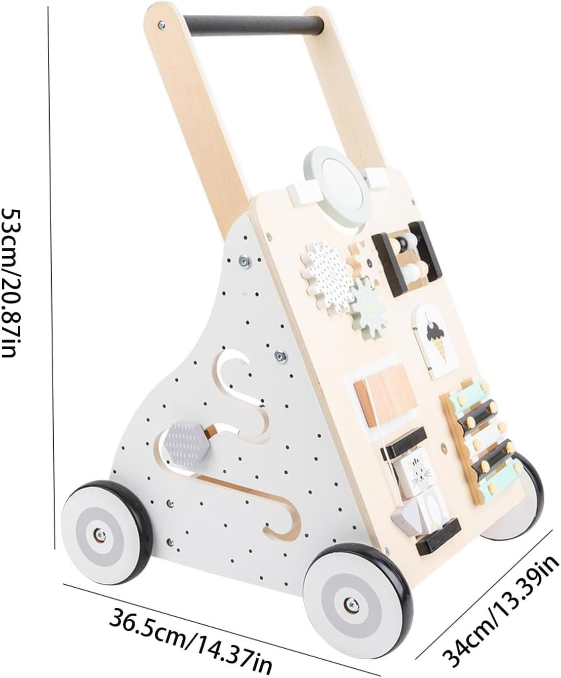 Baby Walker, Toddler Wooden Interactive Push Walkers, Girls Push Toy Learning Activity Walker for Baby Interactuve, Toddler Trolley, Kids Early Education Toy Birthday image number 4
