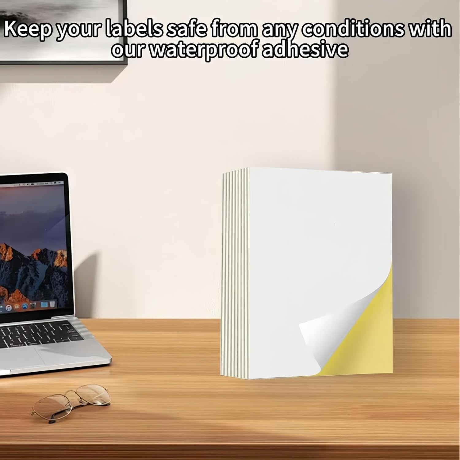 A4 Sticker Paper 100 Sheets, Self-Adhesive Matte Sticker Printer Paper Full Sheet Labels, Sticker Paper for Inkjet and Laser Printer Photo Paper, Shipping Labels, DIY, Office