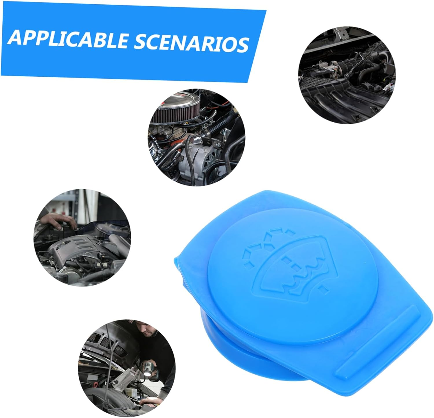 PRETYZOOM 2Pcs Car Windshield Washer Fluid Tank Caps Compatible with Audi Reservoir Bottle Cover Easy Refill Detachable Cleaning Cover Replacement for Window Washer Fluid