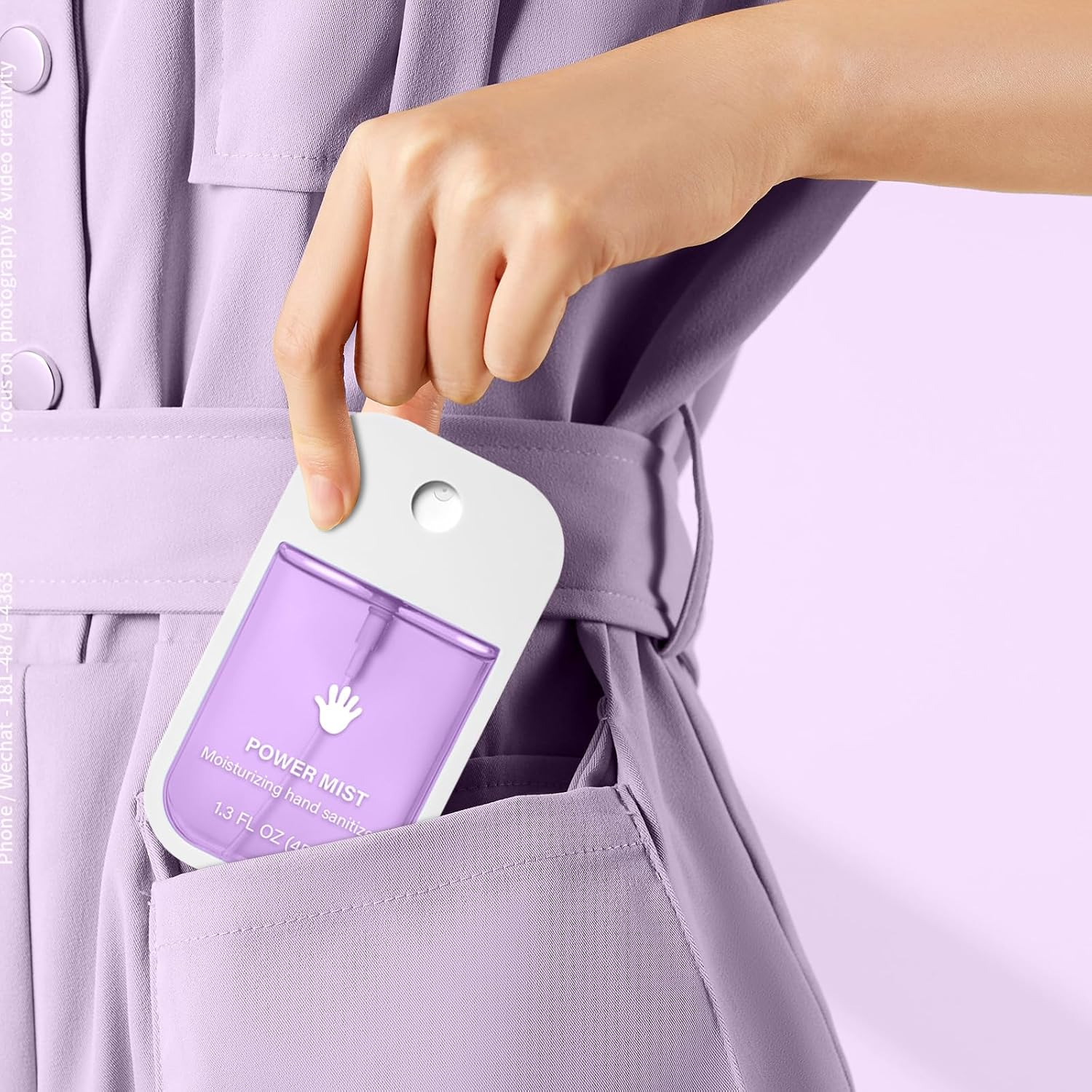 Power Mist Hydrating Hand Sanitizer Spray, 4-Pack (Lavender, Aloe Vera, Vanilla,Odorless), Quick Dry Mini Hand Sanitizer Spray for Clean Your Hands,600-Sprays (1.6 Fl Oz/Pack) (4-Pack) image number 5