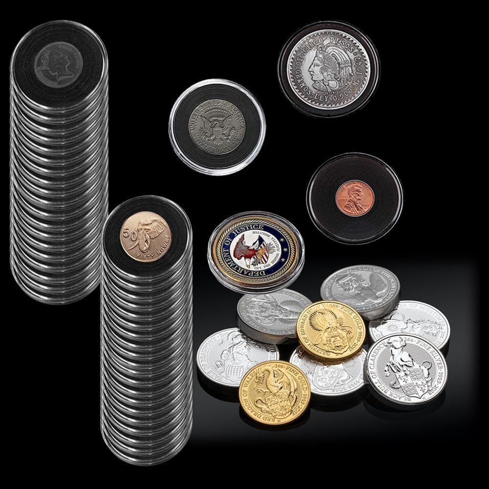 40 Pcs 46Mm Coin Capsules,Coin Holders for Silver Eagles Coin Capsules Coin Case Silver Coin Collection Supplies image number 6