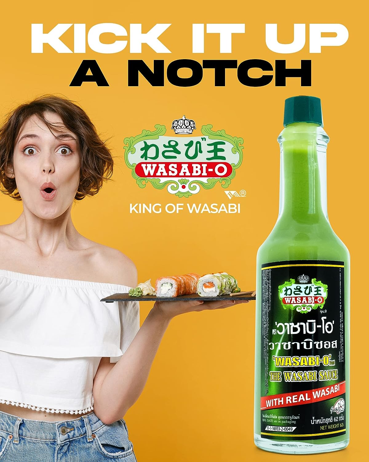 Wasabi-O Wasabi Sauce with Real Wasabi - Wasabi Hot Sauce for Sushi, Roast Beef, Roasted Veggies & More | Vegan, Vegetarian, Gluten-Free, 2.2Oz image number 6