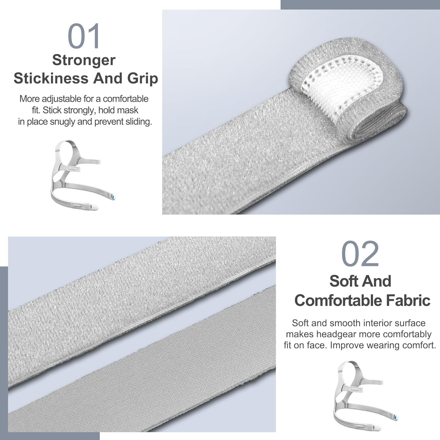 Replacement Set for F20 with Frame, Elbow, Headgear and Clips for F20, Full Set of Frame Elbow Kit Compatible with Airfit F20, Snugly Fit & Improve Wearing Comfort, Great Value Supplies by Airsmart image number 1