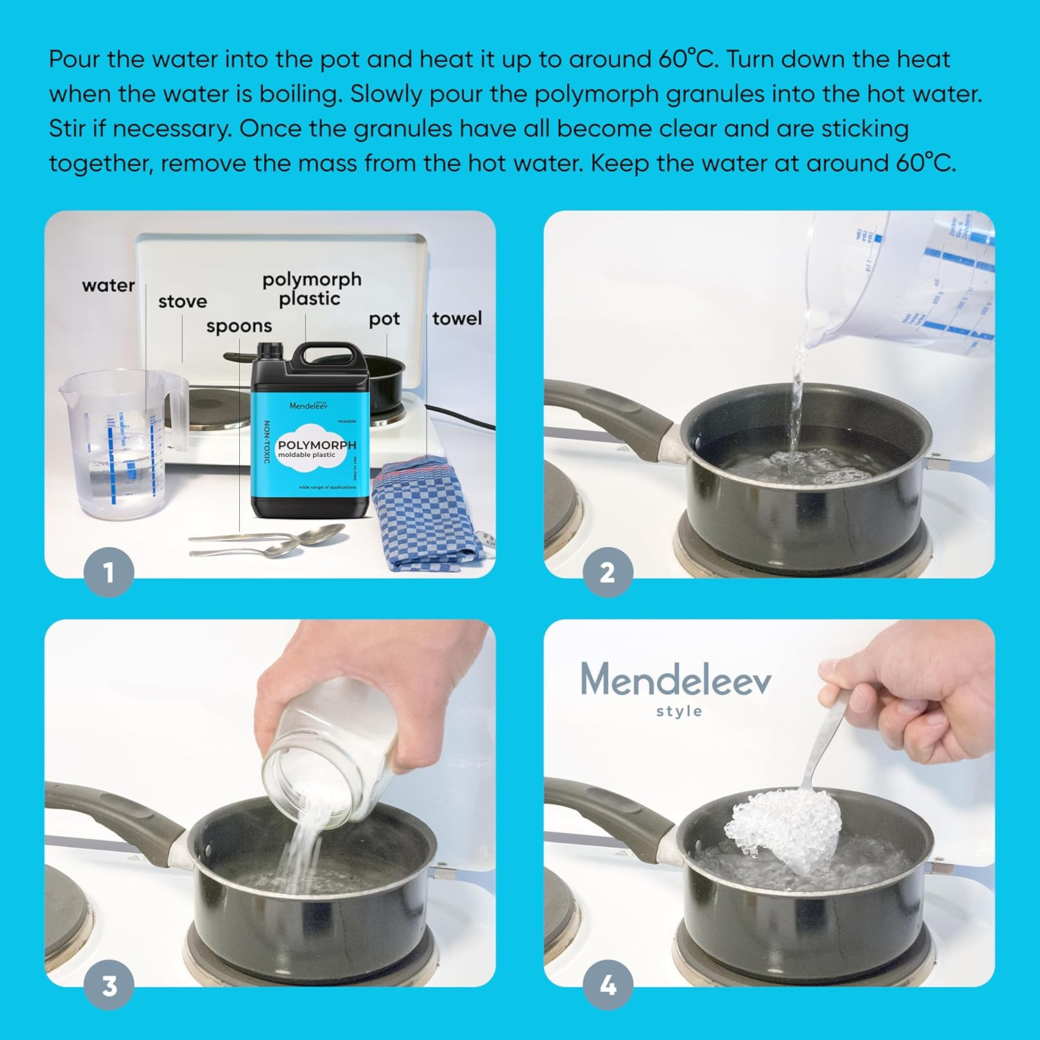 912 G Polymorph Moldable Plastic Beads Melting Pellets (2 LBS) - 912 Gram / 2 Lb image number 6