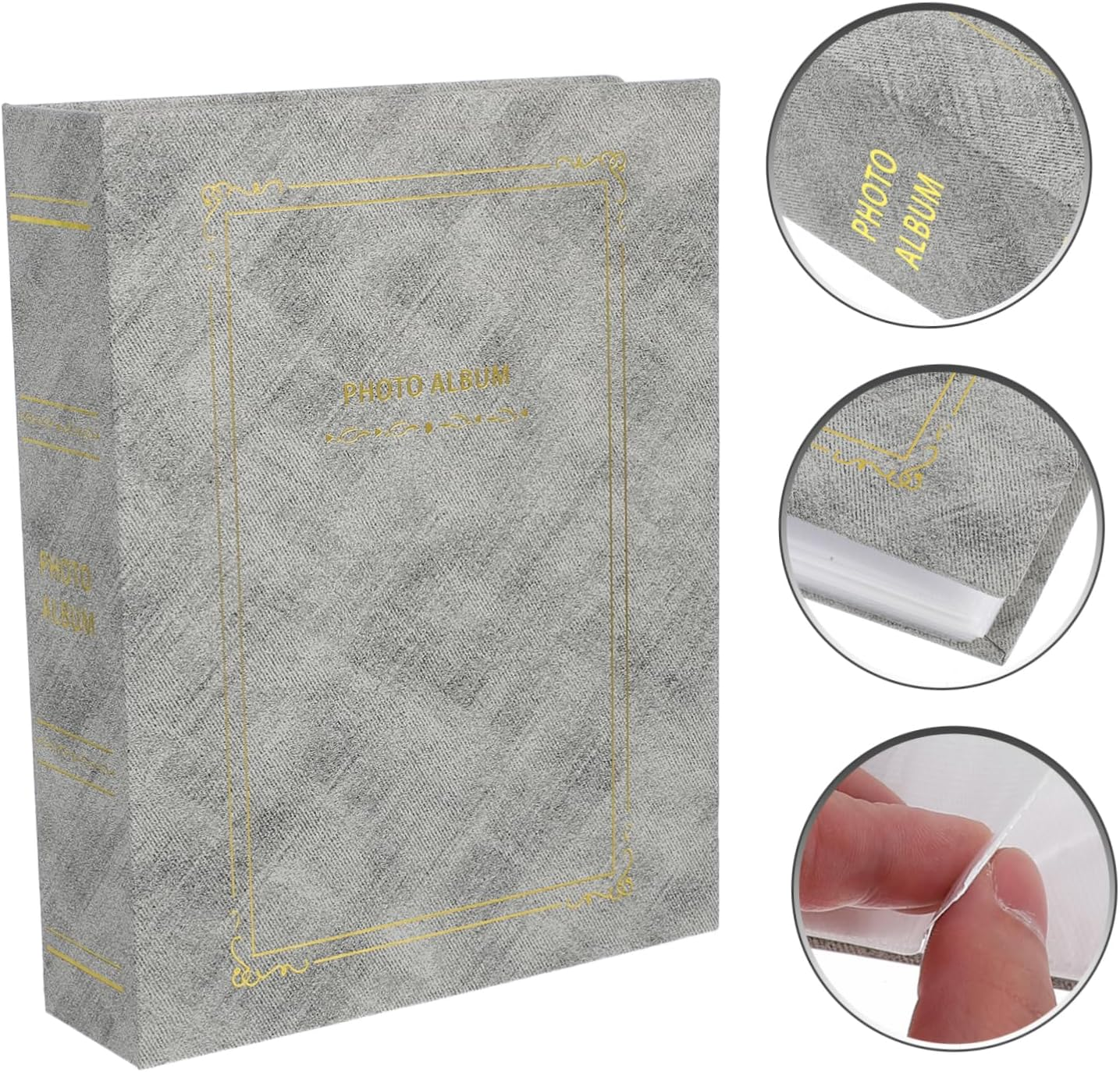 Creative Photo Album Insert Pages for Family Memories Weddings Special Events Elegant Grey Foil Design for Birthdays Anniversaries User-Friendly Layout