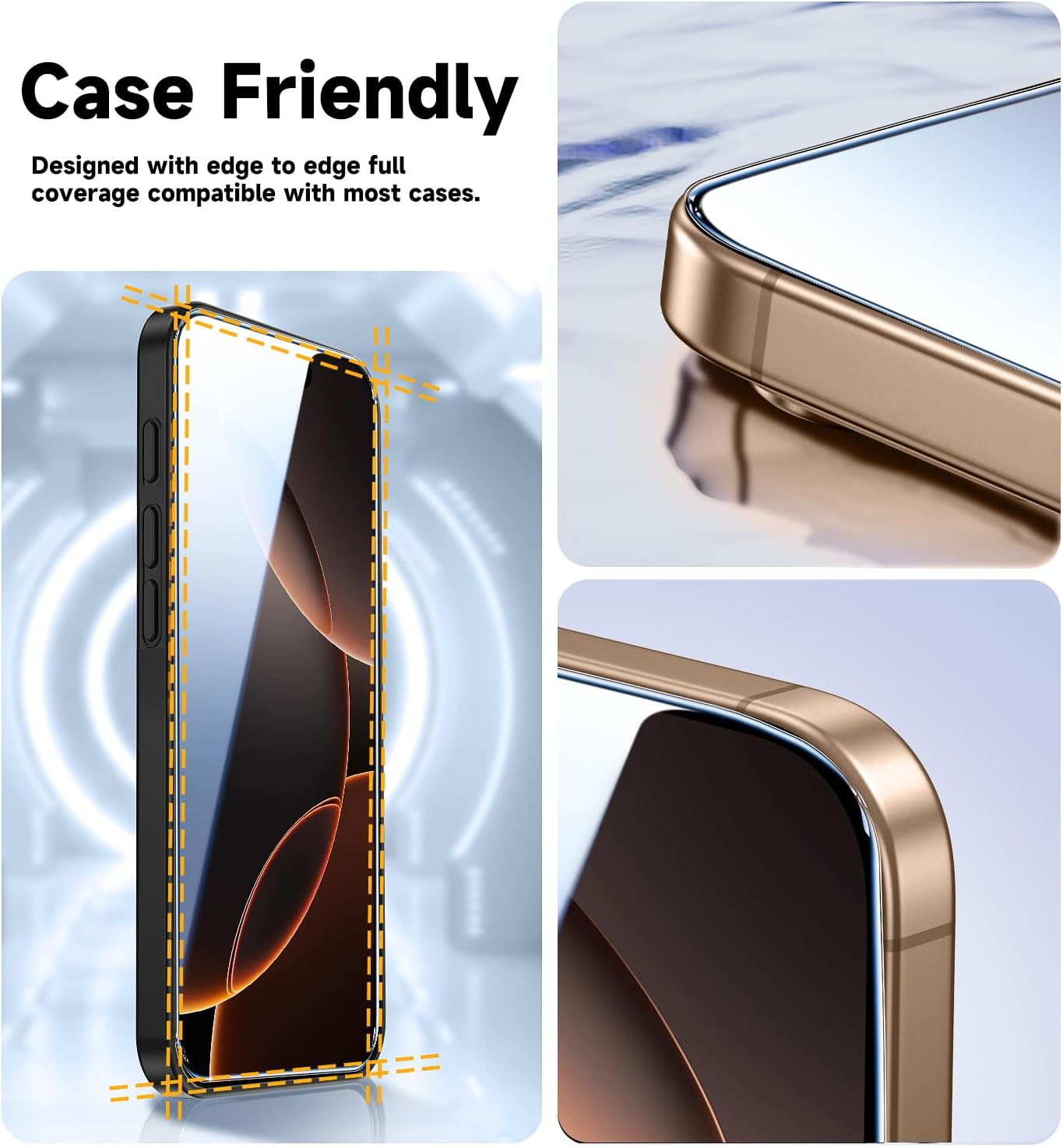 MAGIC JOHN 2 Pack for Iphone 16 Pro 6.3 Inch Tempered Glass Screen Protector, Auto Dust-Elimination, Bubble Free, HD Clear, Easy Installation image number 2