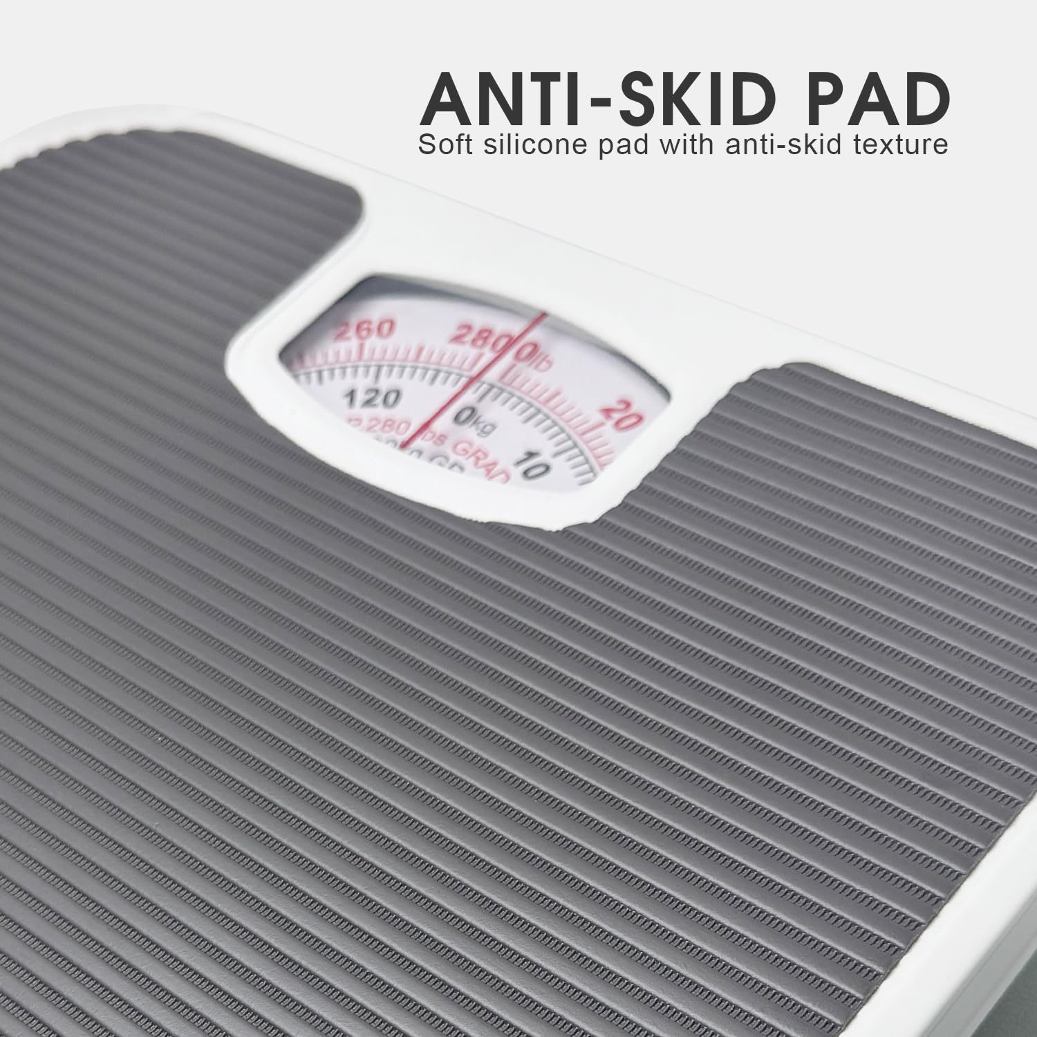 Chamgeco Analog Bathroom Scale, Mechanical Weight Scale with Large Dial, Non-Slip Surface, 130Kg/280Lb Capacity, Easy-To-Read, Durable & Accurate for Home Use image number 5