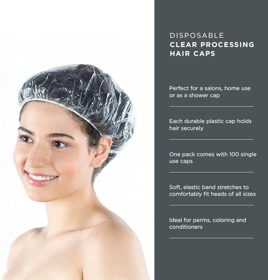 Diane Hair Processing Caps 100 Pack, Clear image number 1