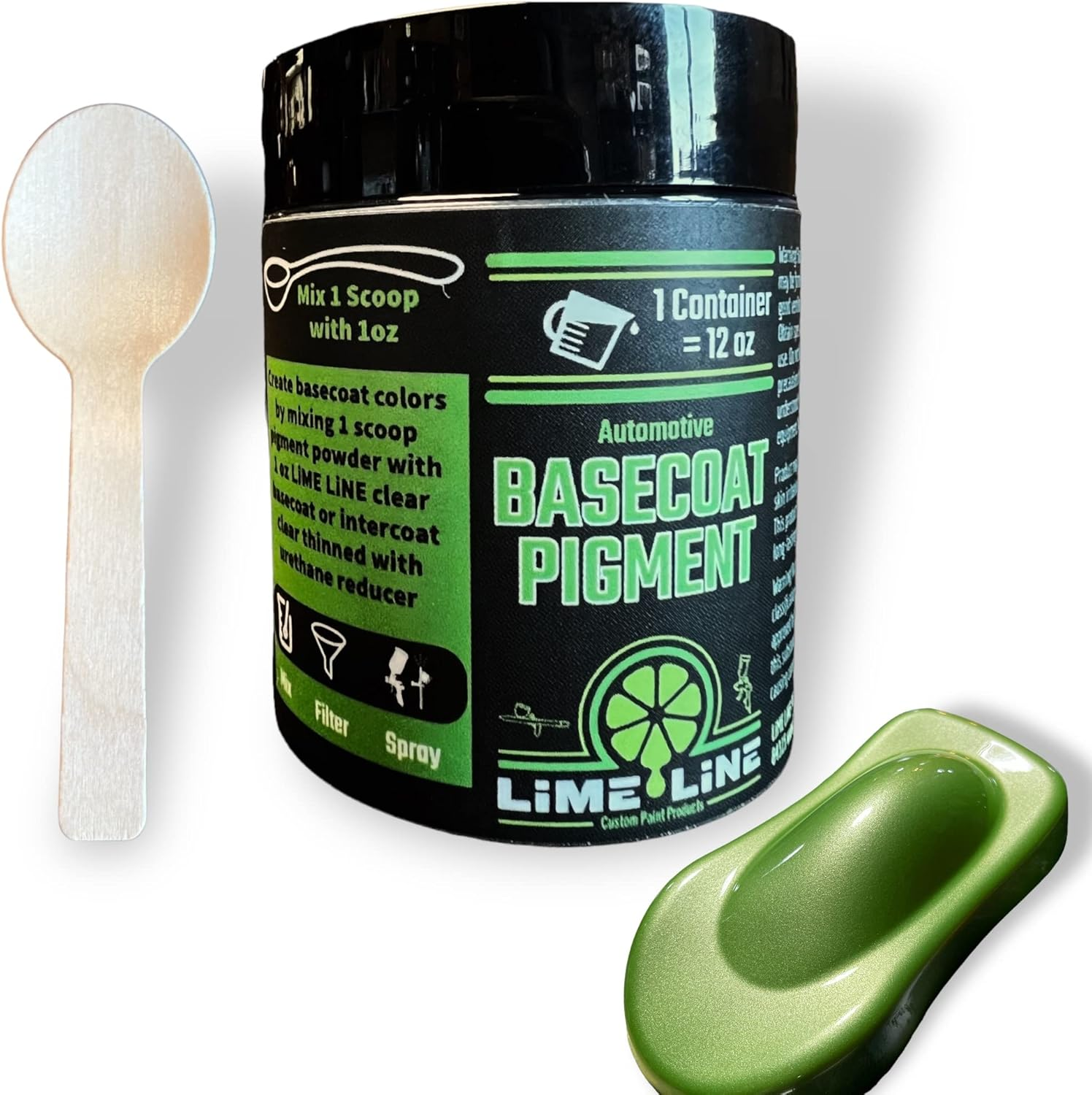 Lime Line Base Coat Maker Pigment Powder, Automotive Grade, Basecoat Metallic Red Pearl