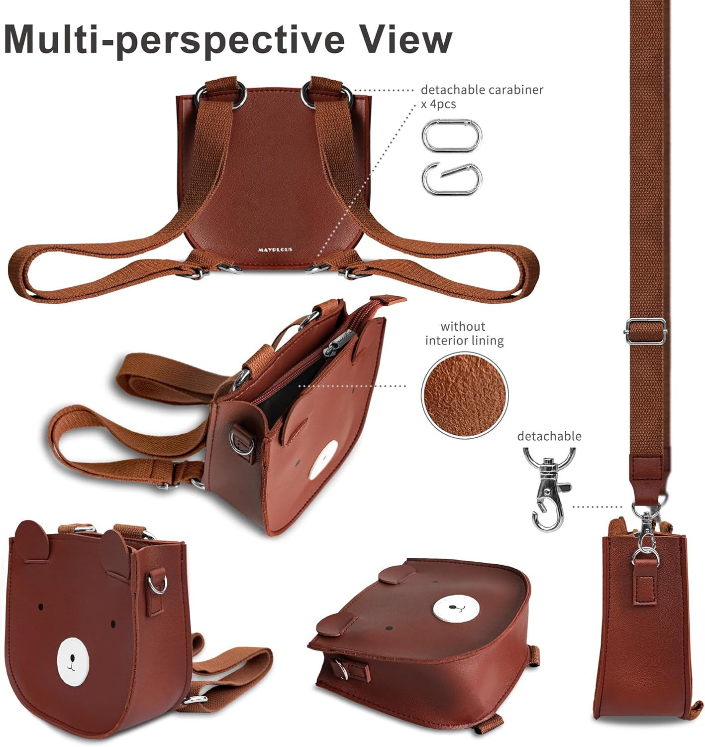 Kids Backpack Children'S Shoulder Bag Girls Mini Backpack Boys Crossbody Bag Teenage Purse Cute Animal Bag 2-In-1 Style Small Size for 3 Years and Up