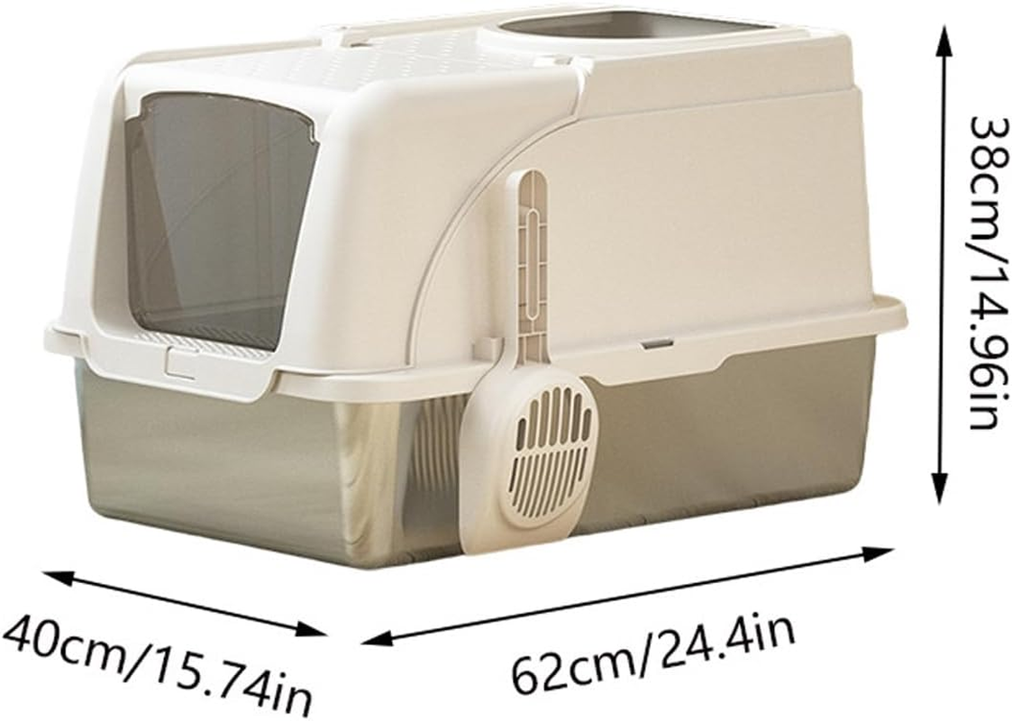 AIMALL Stainless Steel Cat Litter Basin with Flip Cover, Anti-Splash, Anti-Stick Bottom, Elevated Cat Toilet, Easy to Install and Disassemble image number 3