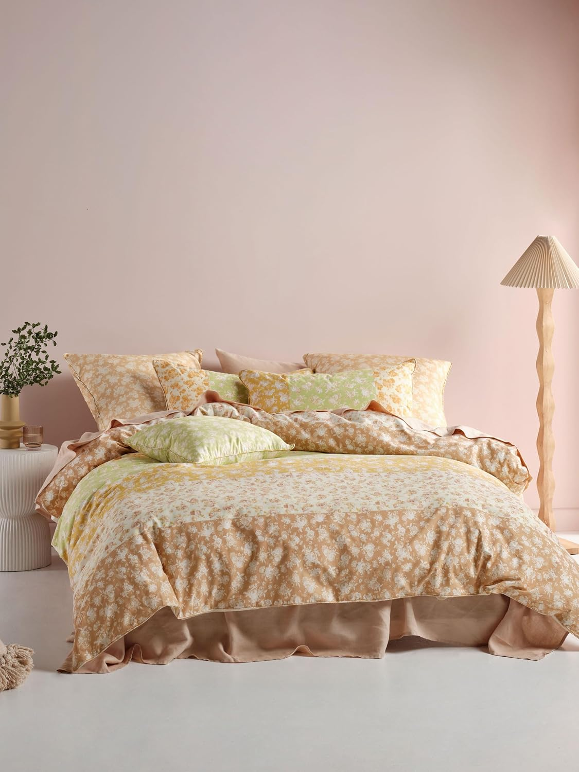 Linen House Shania Honey Quilt Cover Set, King Bed