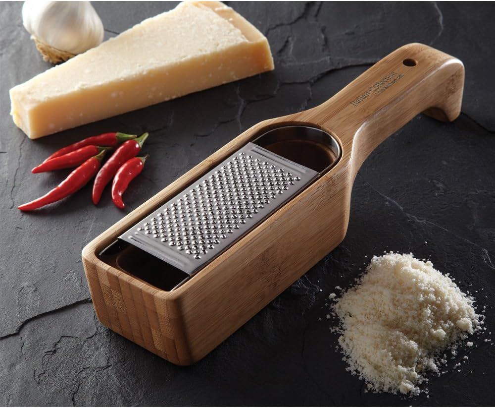 Kitchencraft World of Flavours Parmesan Cheese Grater with Handle, Bamboo Wood/Stainless Steel, 27.5 X 6 X 5 Cm image number 6