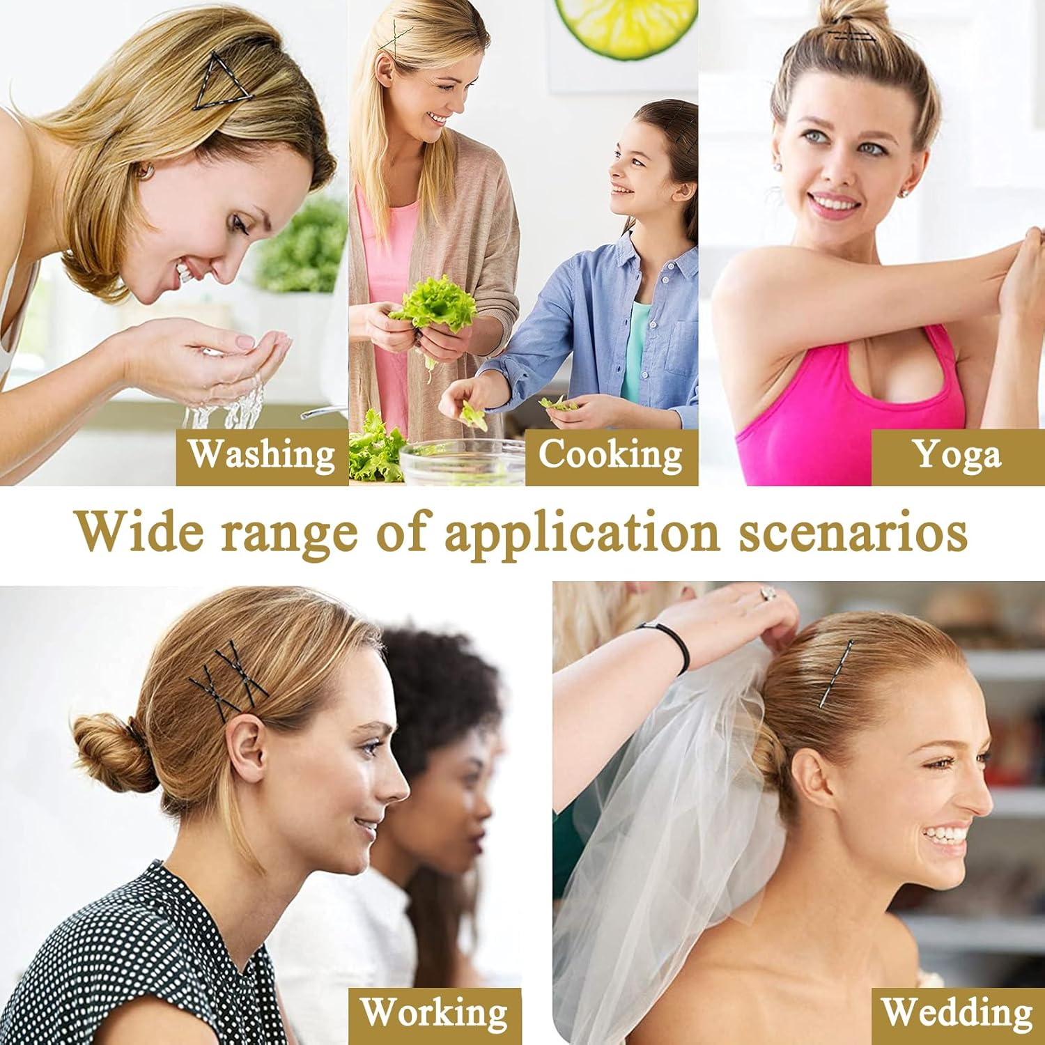 Kavya 200 Pieces Metal Hair Clips, 5 Cm Wave Shape Bobby Pins, Hairpin Set for Women Girls and Hairdressing Salon, with Storage Box (Black) image number 4