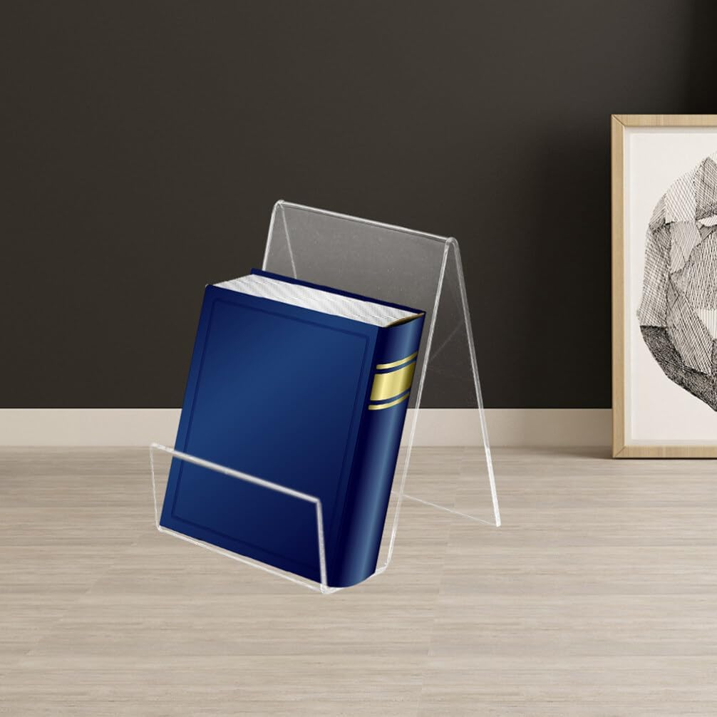 6Pcs Acrylic Book Display Stand Clear Easel with Ledge Tablet Holder Clear Acrylic Holder for Displaying Picture Desktop Freestanding Book for Books Pictures Notebooks image number 2