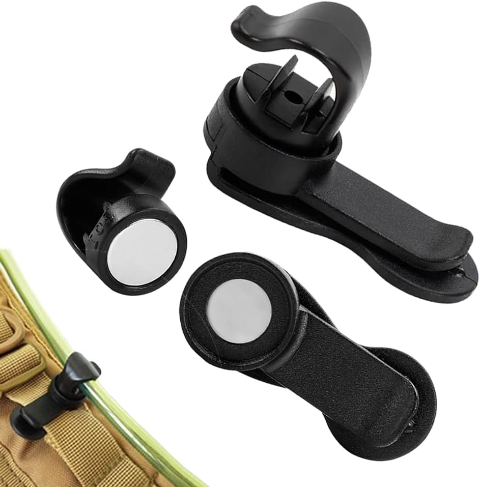 Bladder Clip, Water Tube Clip,Hydration Hose Magnetic Clip,Military Backpack Clip,Tactical Backpack Accessories Source Hydration Pack Water Bladder Holding Drinking Valve Tube in Place