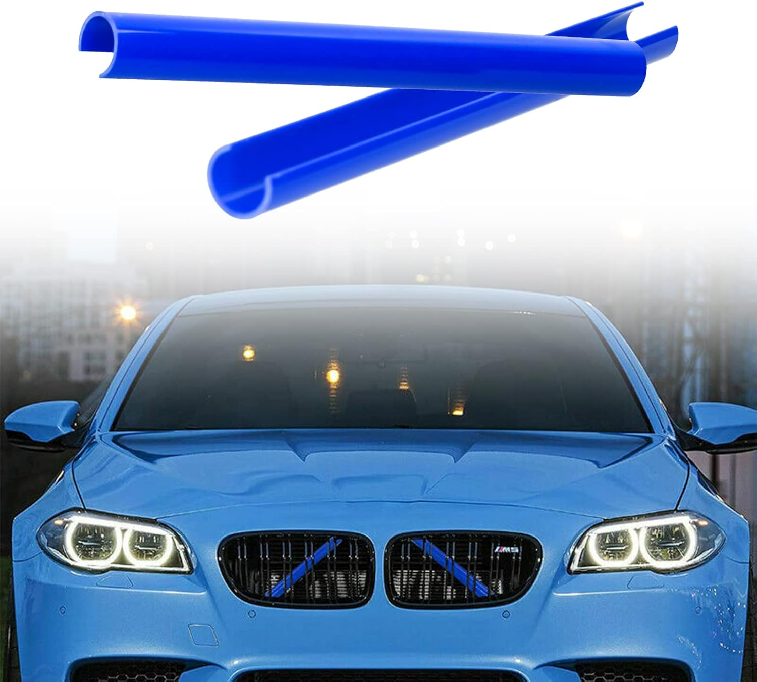 Grill Stripes for BMW 1 3 4 5 7 Series Accessories F20 F21 F22 F30 F31 F35 G11 G12 G14 G30 G31 Grille Insert Trim Covers (Blue)