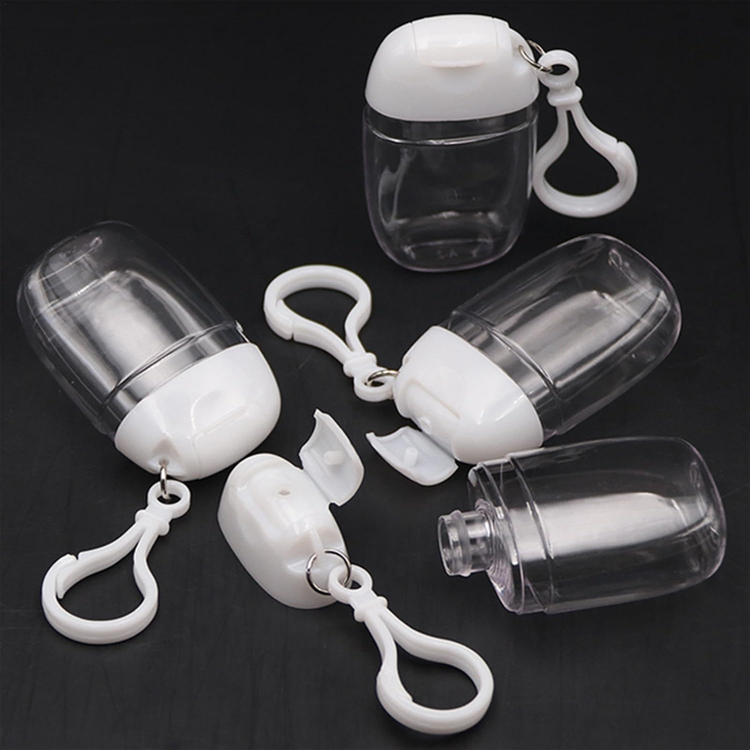 Travel Refillable Bottles, Dispenser Bottle with Keychain - 30Ml Refillable Portable Dispenser Bottles | Snap Design Empty Refillable Containers for Cleansing Lotion image number 5