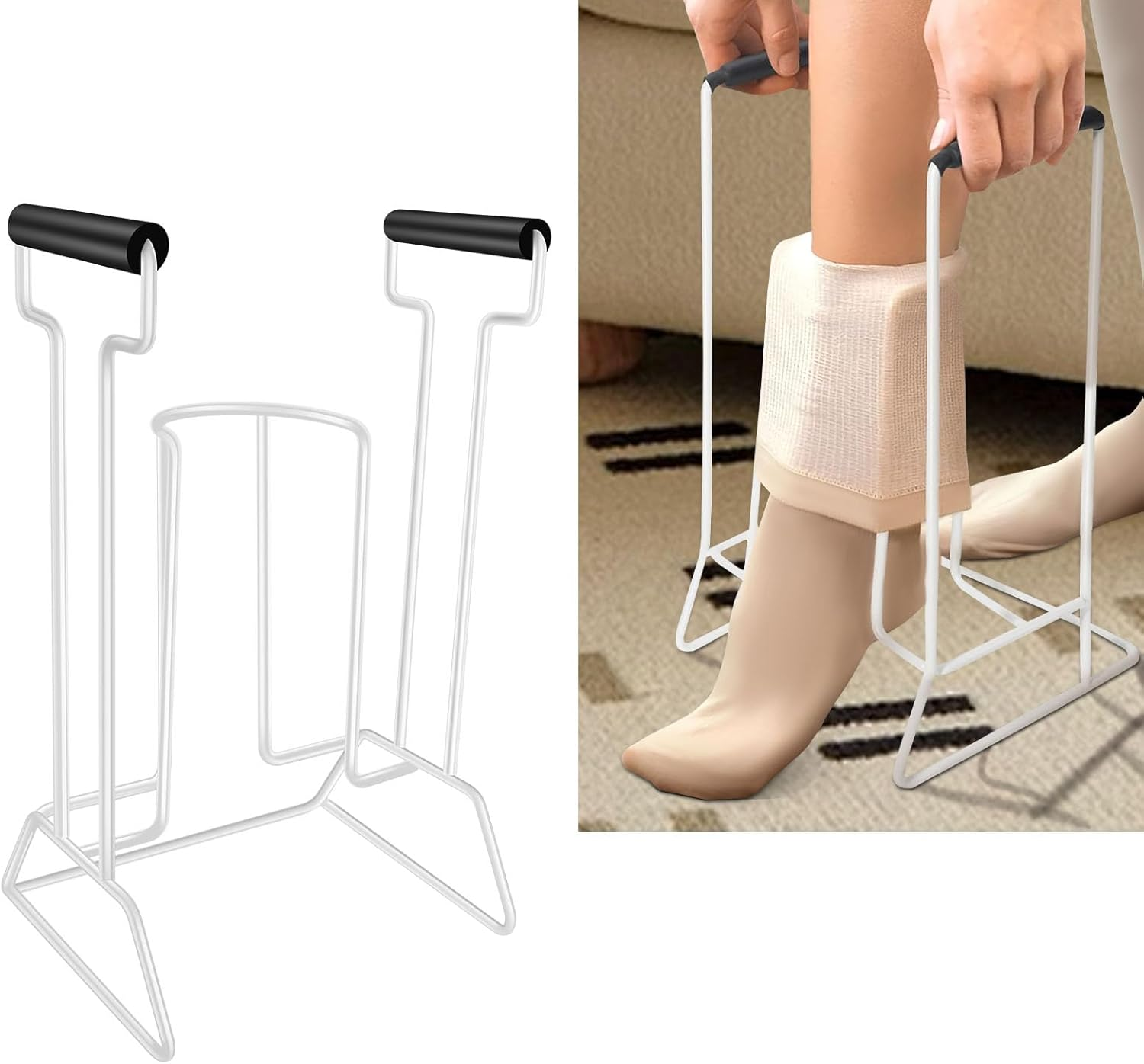 Stocking Donner, Adaptive Dressing Aid for Putting on Compression Socks, Medium Aid Tool for Calves Less than 18 Inches in Circumference Helper, Large Stocking Assistance Tool image number 3