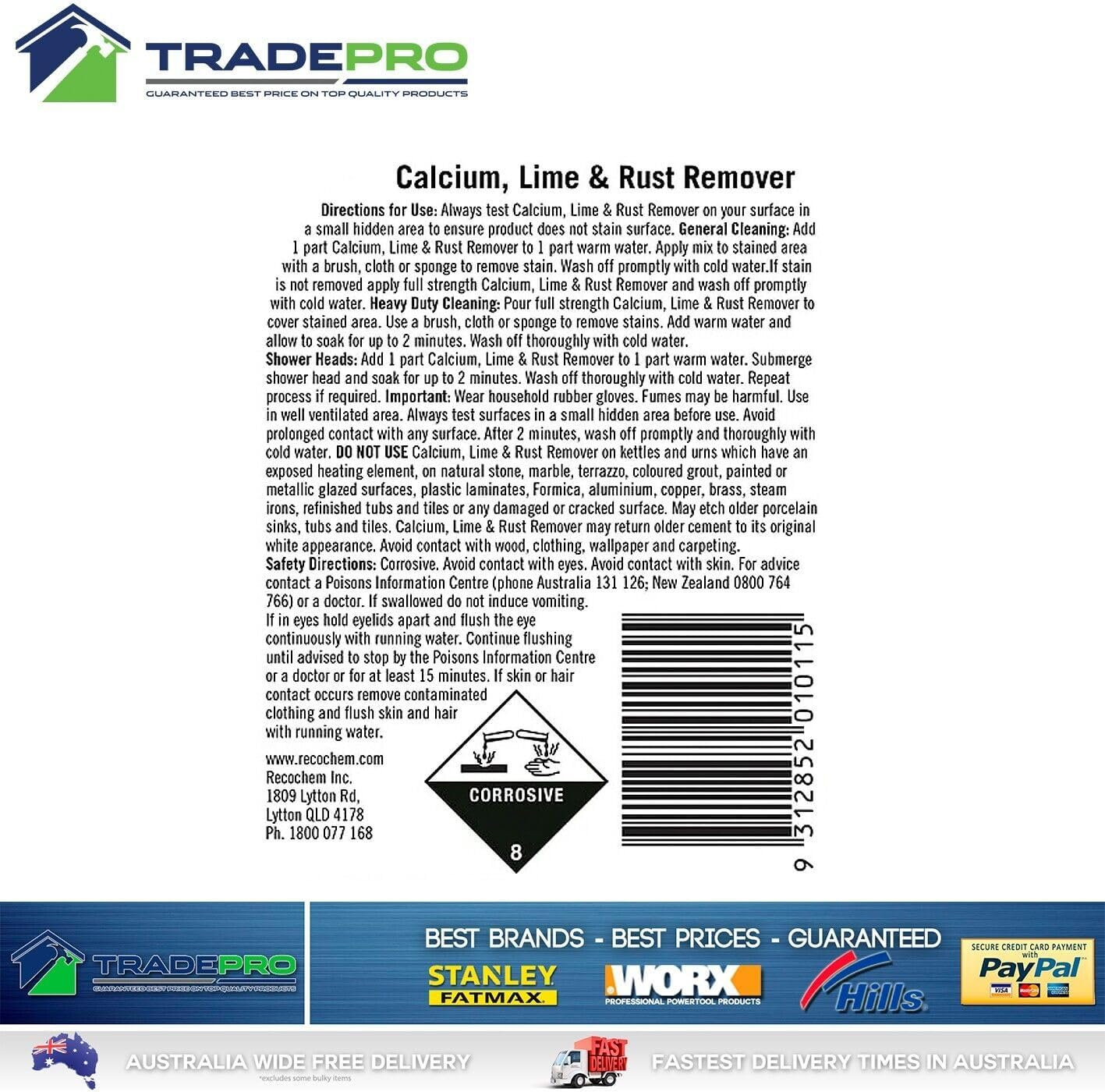 Diggers Calcium Lime Rust Remover 1 Liter