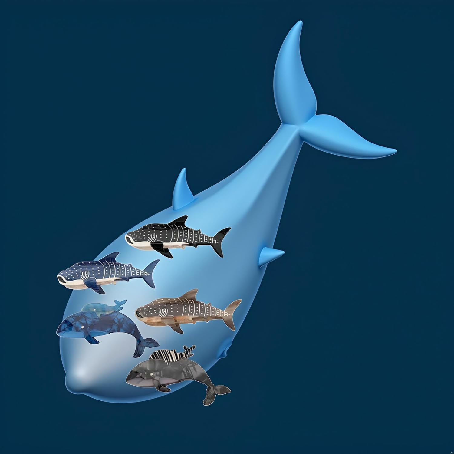 1 X Blue Shark Whale Claw Clips Animal Shape Hair Clips Large Strong Hold Pine Hair Clips Styling Accessories Shark Hair Clip image number 2