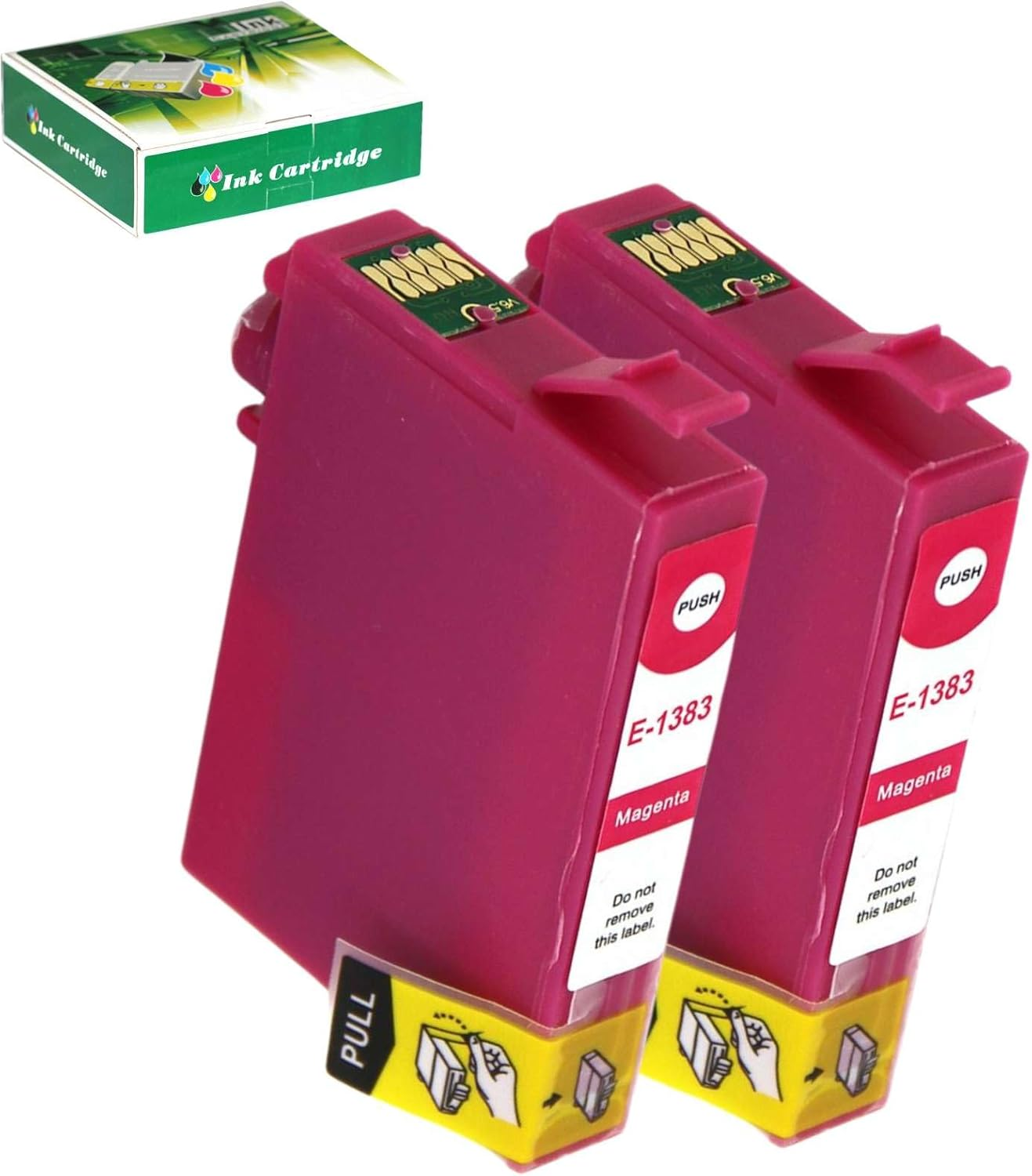 TAAUS Compatible 138 T1383 Magenta Ink Cartridges 2 Pack for Epson NX230 NX420 NX430 NX635 Workforce 320 325 435 525 545 60 625 630 633 645 7010 7510 7520 840 845 WF3520 WF3530 WF3540 Printers image number 1