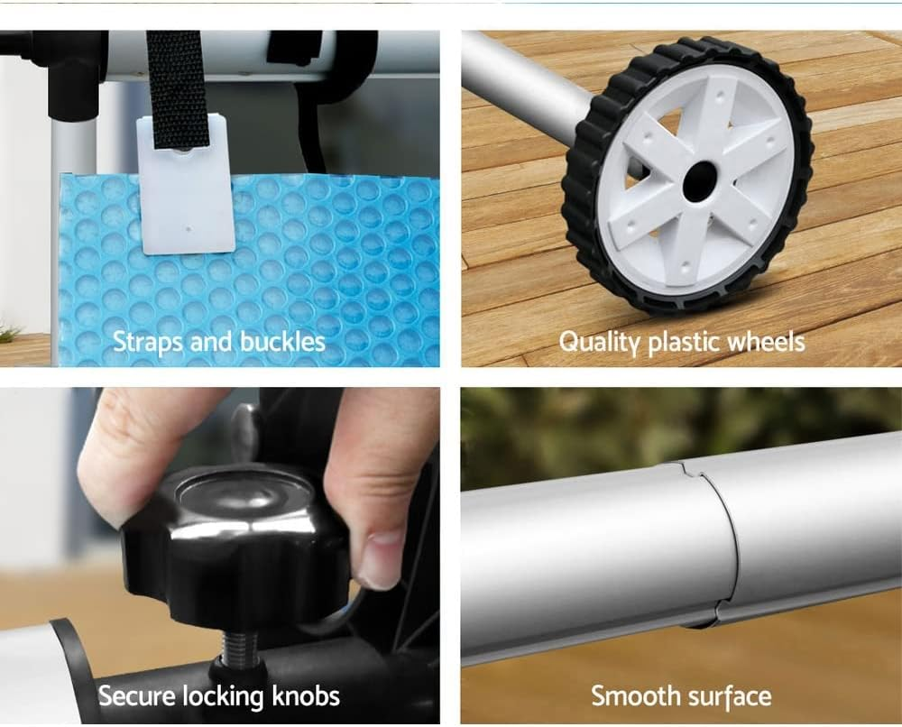 Aquabuddy Pool Cover Roller 500 Microns Silver Blue 11X4.8M Solar Swimming Pools Covers, above Ground, Bubble Blanket Garden Rectangle Heater Outdoor Water Blankets image number 6