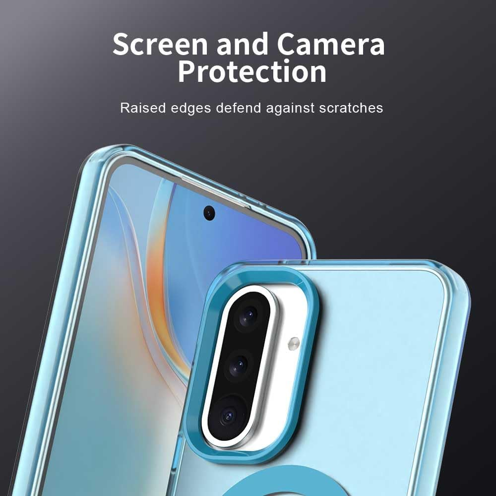 Compatible with Motorola Moto G35 5G Drop Protection Magnetic Charging Phone Case Cover Blue image number 5