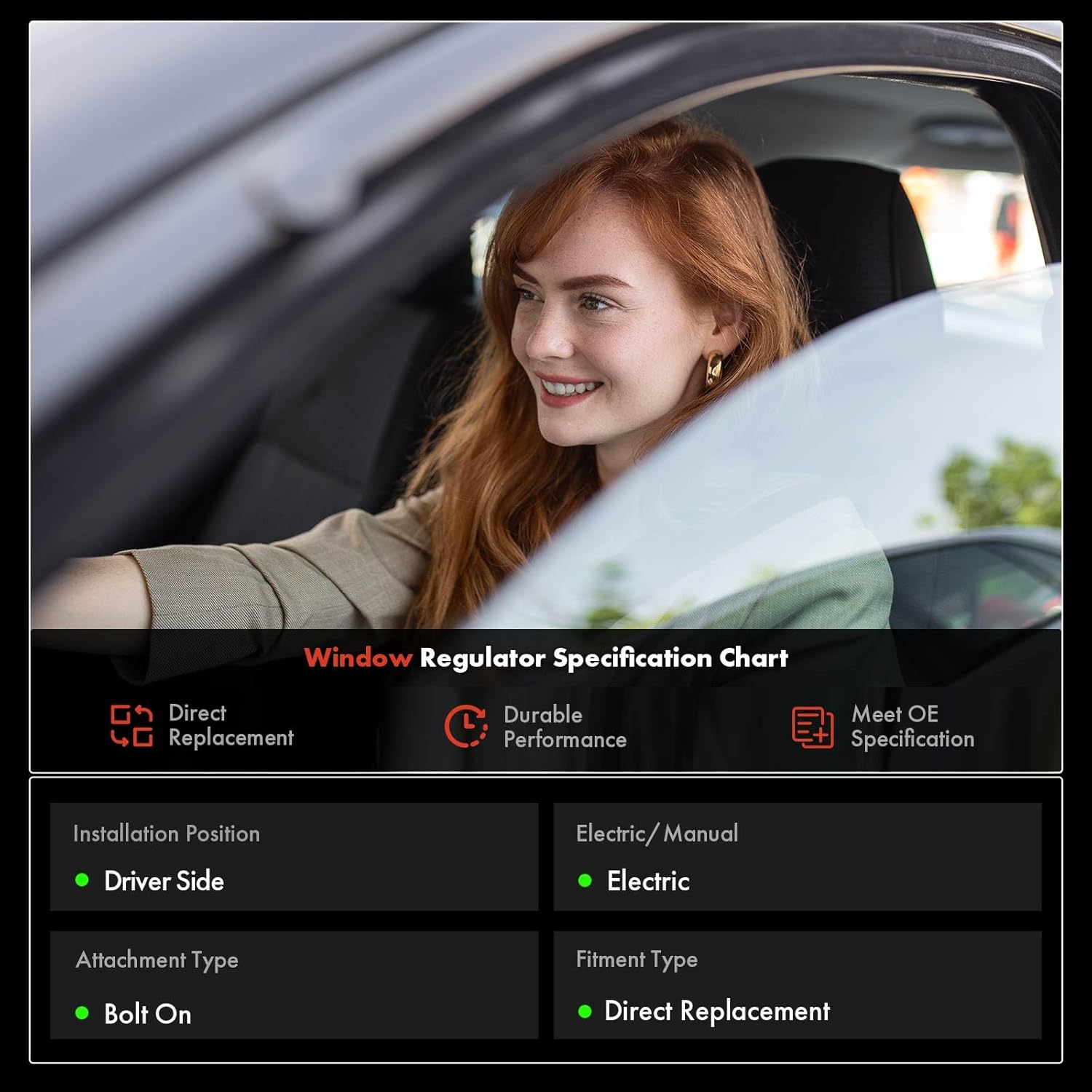 Frankberg Window Regulator with Motor 4/5-Door 6-Pin Front Right Compatible with Discovery V L462 All Engines SUV 2016-2021 LR083210