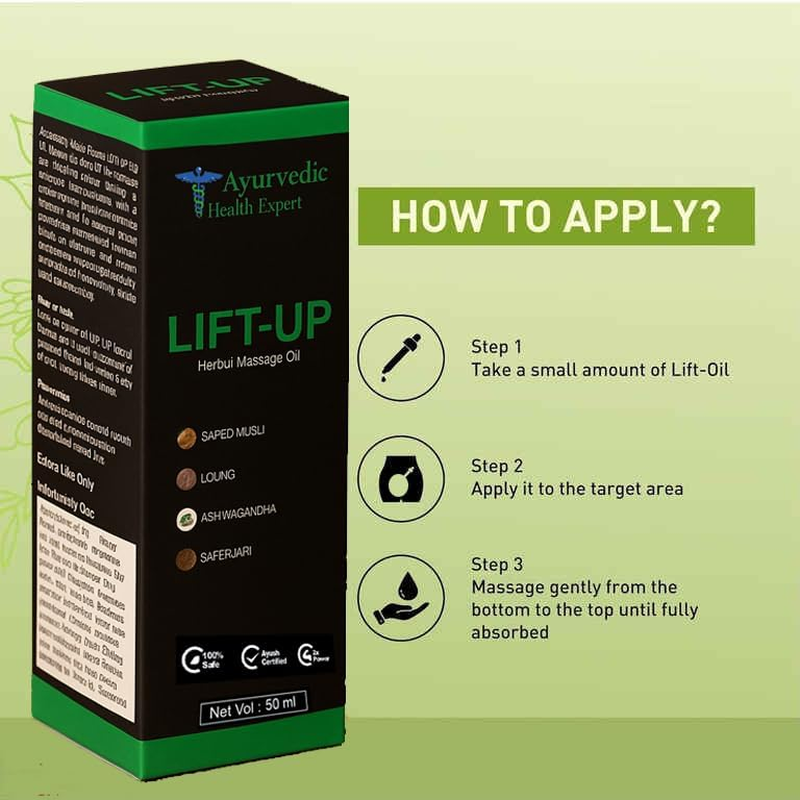 Ayurvedic Health Expert Lift-Up Herbal Massage Oil for Men | Safed Musli, Ashwagandha, Shatavari, Long | Natural Ayurvedic Formula | External Use Only | 50 Ml image number 6