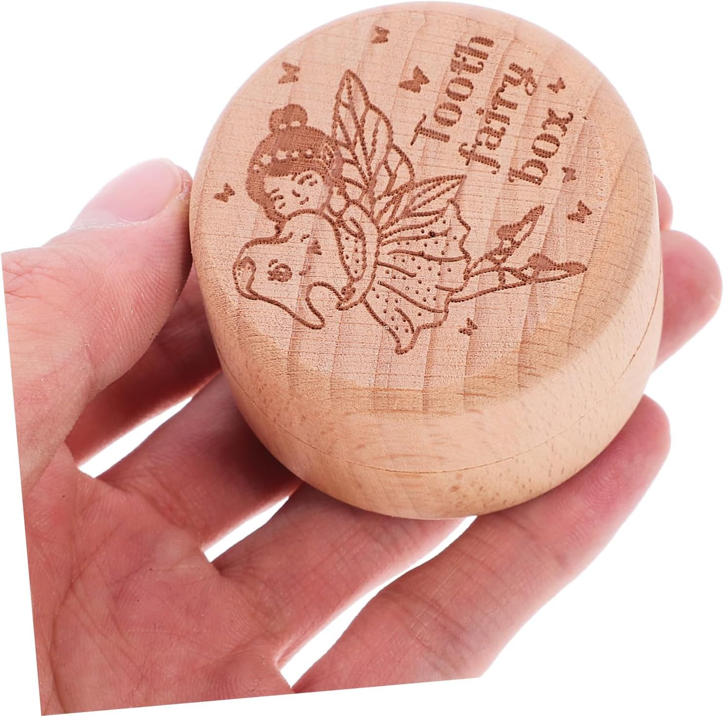 CHILDWEET 1 Set Wooden Tooth Keepsake Box Fetal Hair Case Teeth Storage Holder Lightweight Portable Organizer for Hair Memories Present for Boys image number 5