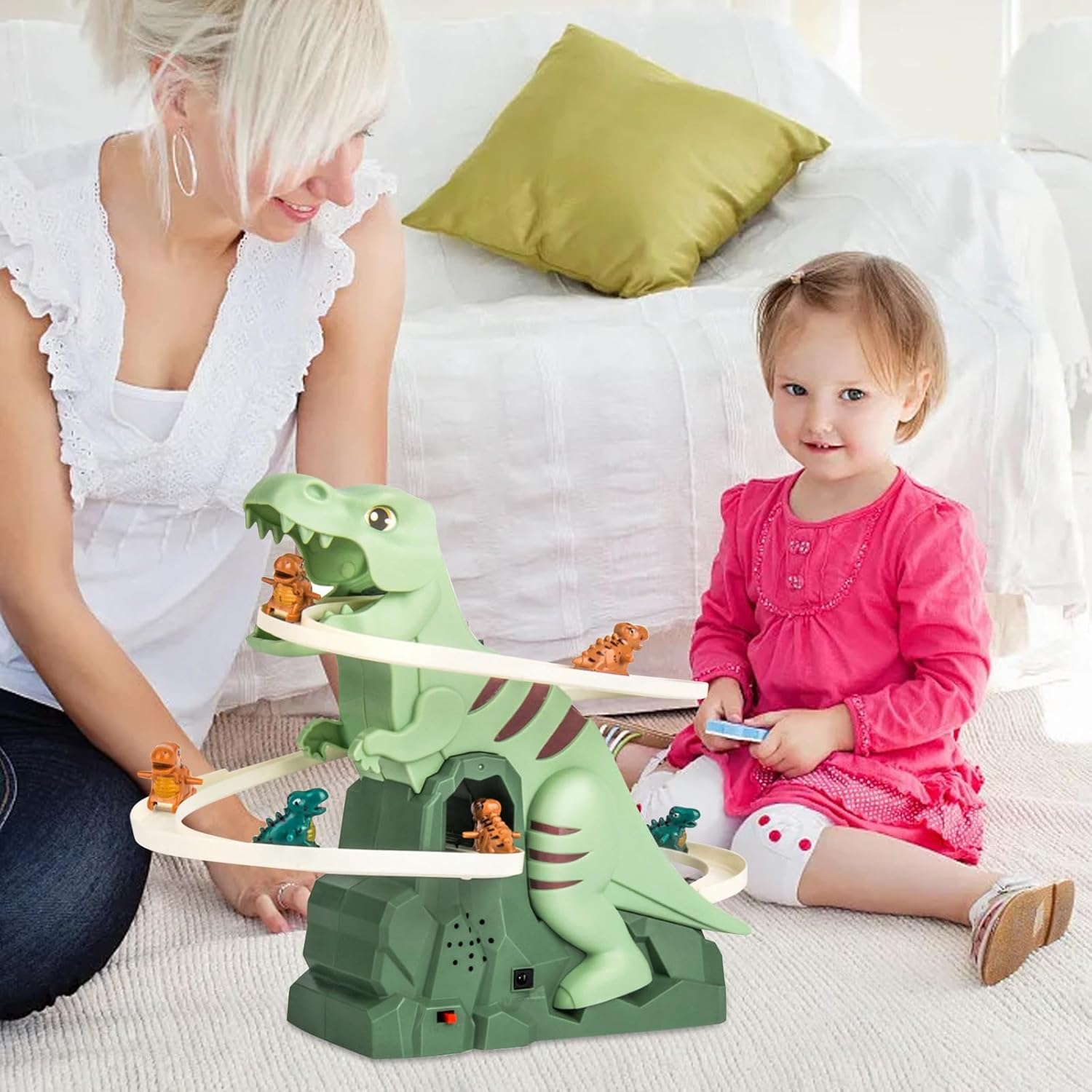 Electric Dinosaur Climbing Stairs Toy for Kids - Dinosaur Stair Climber & Race Track Game, Fun Slide Roller Coaster, Children'S Birthday Gift image number 1