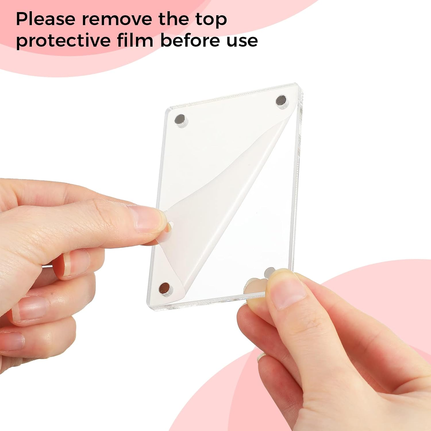 12 Piece Acrylic Fridge Magnetic Frame， Mini Double Sided Refrigerator Magnet Picture Frame Clear Frameless Display Frame for Cards Memcpiece S Pictures Stamp Photo Booth Locker, 2.36 X 3.54 Inches image number 2