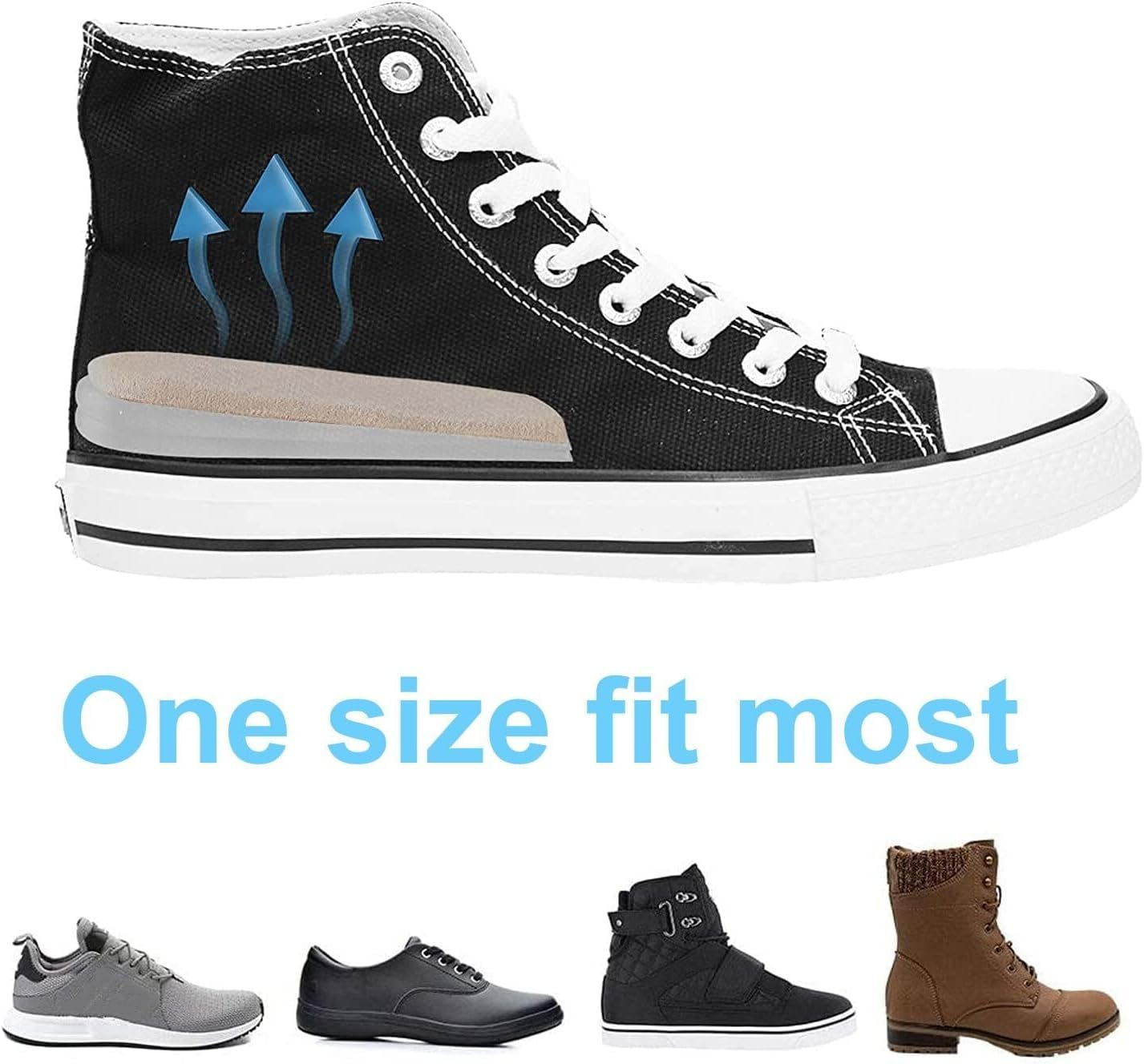 Adjustable Orthopedic Heel Lift Inserts, 1/4" to 1" Gel Heel Pads, Height Increase Insole for Leg Length Discrepancies, Heel Spurs, Heel Pain, Sports Injuries, and Achille Tendonitis (4 Layers) (S, Count, 2) image number 3