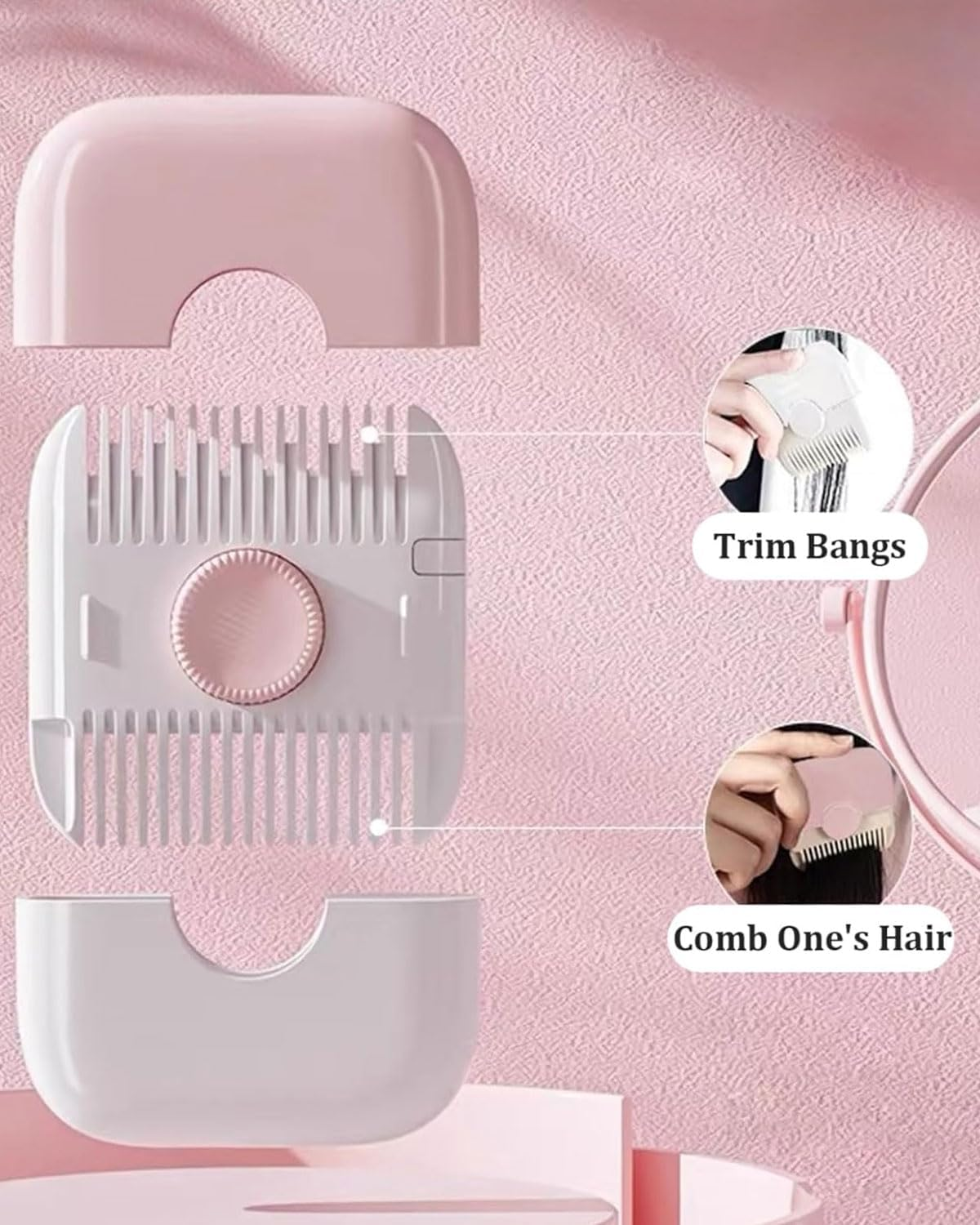 AORHOFJ Pack of 2 Split End Remover Device, 2-In-1 Hair Trimmer, Split End Trimmer, Double Sided Design, for Cutting and Styling Thinning Hair (Pink+Orange Colour) image number 1